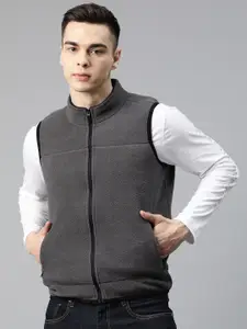 Pierre Carlo Men Solid Front-Open Sweatshirt