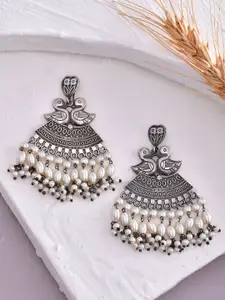 Voylla Silver-Plated Drop Earrings