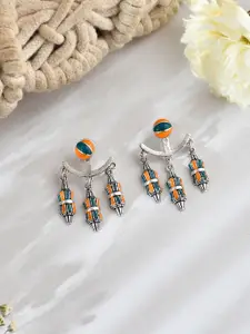 Voylla Silver-Plated Drop Earrings