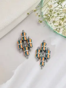 Voylla Silver-Plated Drop Earrings