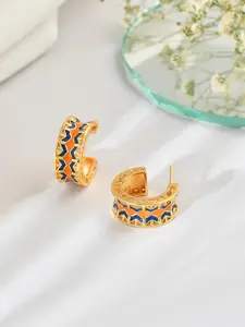 Voylla Gold Plated Half Hoop Earrings