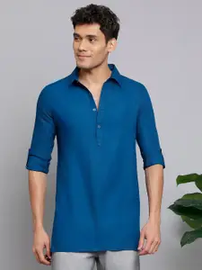 Anouk Spread Collar Roll-Up Sleeves Straight Kurta