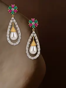 Adwitiya Collection Gold-Toned Classic Drop Earrings