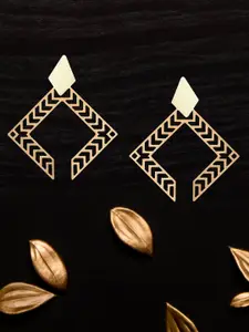 Adwitiya Collection Gold-Plated Classic Drop Earrings