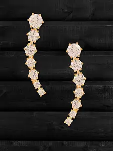 Adwitiya Collection Gold Plated Artificial Stones and Beads-Studded Studs Earings