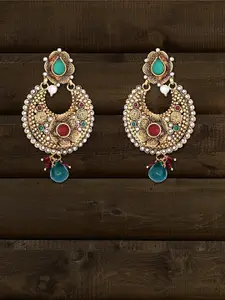 Adwitiya Collection Gold-Toned Classic Chandbalis Earrings