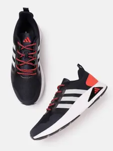 ADIDAS Men Woven Design Round-Toe Laufen Speed Running Shoes with Striped Detail