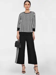 Selvia Printed Round-Neck Top With Trouser Co-Ords
