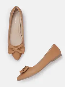 Allen Solly Women Pointed-Toe Ballerinas with Bow Detail