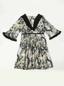 Bella Moda Girls Tropical Printed Fit & Flare Dress