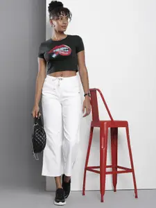 Tommy Hilfiger Printed Pure Cotton Slim Fit Crop T-shirt