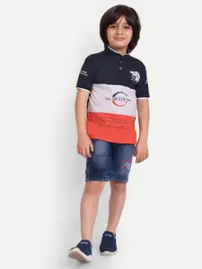 BAESD Boys Colourblocked Pure Cotton T-shirt With Shorts