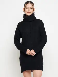 CREATIVE LINE Turtle Neck Knitted Jumper Dress