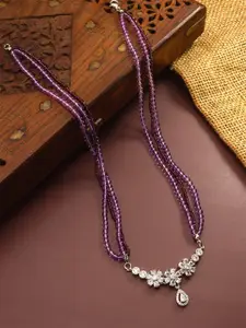 aadita Silver-Toned Silver Handcrafted Necklace