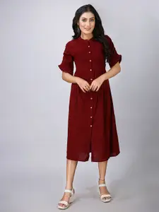MAIYEE Mandarin Collar Shirt Dress