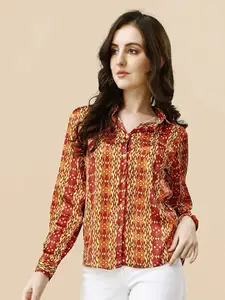 MIRCHI FASHION Relaxed Floral Printed Satin Casual Shirt