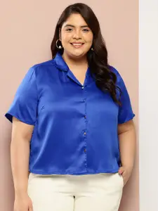 Sztori Plus Size Satin Smart Casual Shirt