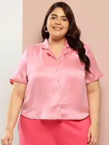 Sztori Plus Size Satin Smart Casual Shirt