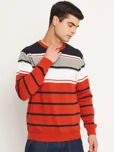 Club York Striped Round Neck Cotton Sweatshirt