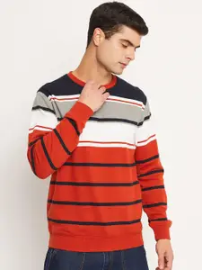 Club York Striped Round Neck Cotton Sweatshirt