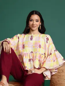 Sangria Geometric Printed Regular Top with Trousers