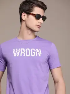 WROGN Brand Logo Printed Slim Fit T-shirt