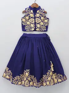BAESD Girls Embroidered Thread Work Ready to Wear Lehenga & Choli