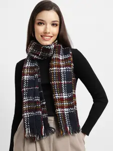 FOREVER 21 Women Navy Blue Checked Scarf