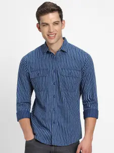 FOREVER 21 Vertical Striped Pure Cotton Casual Shirt