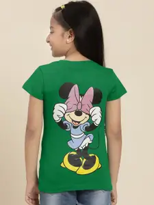 Kids Ville Girls Minnie Mouse Printed Round Neck Short Sleeves Cotton Regular T-shirt