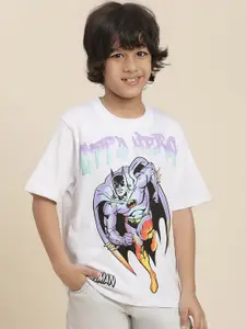 Kids Ville Boys Batman Printed Round Neck Short Sleeves Cotton Regular T-shirt