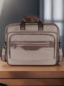 LOREM Unisex Silver-Toned Textured Laptop Bag