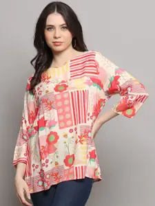 MAIYEE Floral Printed Round Neck Top