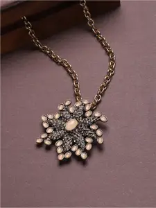 Sangria Gold-Plated Stone-Studded Necklace