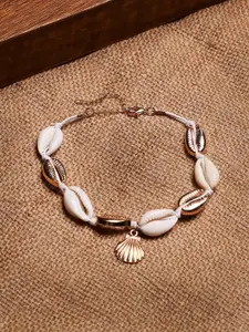 Sangria Gold-Plated Shell Beaded Anklet