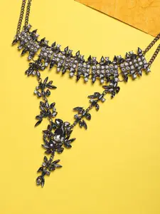 Sangria Silver-Plated Stone-Studded Necklace