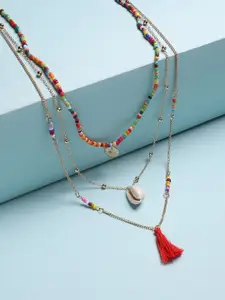 Sangria Gold-Plated Beaded Layered Necklace