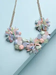 Sangria Gold-Plated Flower Cluster Necklace