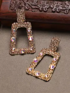 Sangria Gold-Toned Geometric Drop Earrings
