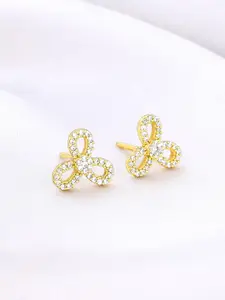 GIVA 925 Sterling Silver Gold-Plated Zircon Studded Contemporary Studs
