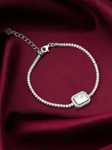 GIVA Women Silver-Toned Sterling Silver Rhodium-Plated Bracelet
