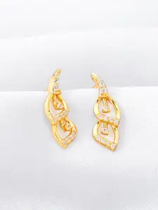 GIVA Gold-Toned Contemporary Zircon Earrings