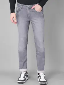 Canary London Men Grey Smart Slim Fit Low-Rise Heavy Fade Printed Stretchable Jeans