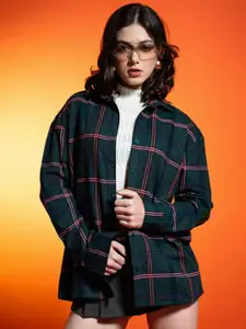 Stylecast X Hersheinbox Multicoloured Checked Cotton Shirt Style Top