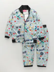 BAESD Boys Printed Shirt with Trousers & Jacket