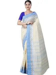 DipDiya Striped Pure Cotton Taant Saree