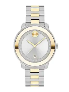 MOVADO Women Brass Dial & Stainless Steel Bracelet Style Straps Analogue Watch 3600870