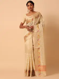 KALKI Fashion Ethnic Motifs Woven Design Zari Detailed Saree