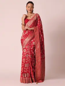 KALKI Fashion Floral Woven Design Zari Detailed Banarasi Saree
