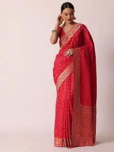 KALKI Fashion Ethnic Motifs Woven Design Zari Detailed Banarasi Saree